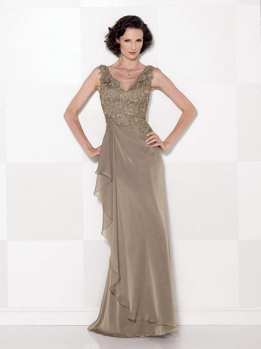 Cameron Blake - Sleeveless Lace Long Dress 114668 in Brown