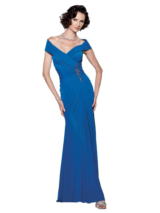 Cameron Blake - Periwinkle, V-neck Sheath Dress 114670 in Blue