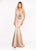 Ashley Lauren - 1147 Satin Rosette One Shoulder Evening Dress in Neutral