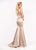 Ashley Lauren - 1147 Satin Rosette One Shoulder Evening Dress in Neutral