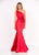 Ashley Lauren - 1147 Satin Rosette One Shoulder Evening Dress in Red