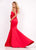 Ashley Lauren - 1147 Satin Rosette One Shoulder Evening Dress in Red