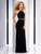 Clarisse - 2729 Illusion Cap Sleeve Sheath Gown in Black