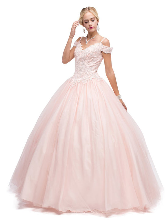 Dancing Queen - 1148 Lace Embellished Ballgown In Pink