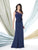 Mon Cheri One Shoulder Dress in Stone 114927 - 1 pc Indigo in Size 4 and 1 pc Stone in Size 8 Available