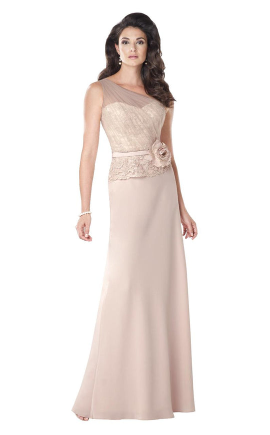 Montage by Mon Cheri - One Shoulder Dress in Stone 114927 in Stone