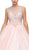 Dancing Queen - 1149 Cap Sleeve Jeweled Illusion Bodice Ballgown In Pink