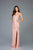 Scala - 48980 Embellished V-neck Sheath Dress In Pink