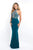 Blush - 11502 Beaded Plunging Cutout High Halter Gown In Green
