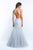 Blush - 11504 High Halter Appliqued Mermaid Gown In Silver
