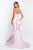 Blush - 11505 Strapless Floral Ruffled Mermaid Gown In Pink