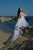 Blush - 11506 Floral Detailed Off Shoulder High Low Gown In White and Blue