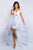 Blush - 11506 Floral Detailed Off Shoulder High Low Gown In White and Pink