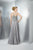 Marsoni by Colors - M107 Embroidered Illusion Silk Gown in Gray