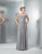Marsoni by Colors - M107 Embroidered Illusion Silk Gown in Gray