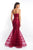 Blush - 11507 Two Piece Horsehair Mermaid Gown In Red