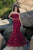 Blush - 11507 Two Piece Horsehair Mermaid Gown In Red