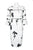 Taylor - 1150MJ Scoop Neck Flounce Sleeved Floral Print Crepe Dress In White and Black