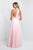 Blush - 11511 Beaded High Halter Tulle Gown In Pink