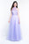 Blush - 11511 Beaded High Halter Tulle Gown In Purple