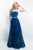 Blush - 11515 Strapless Cascading Jewel Tulle Gown In Blue