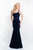 Blush - 11519 Fitted Lace Evening Dress In Black and Blue