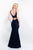 Blush - 11519 Fitted Lace Evening Dress In Black and Blue