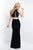 Blush - 11524 Two-Piece Illusion Cutout Halter Sheath Gown In Black
