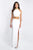 Blush - 11526 Two Piece High Halter Gown with Slit In White and Gold