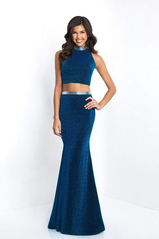 Blush - 11529 Two Piece Fitted Evening Dress In Blue