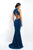 Blush - 11529 Two Piece Fitted Evening Dress In Blue