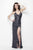 Primavera Couture - 1152 Sparkling Sequin High Slit Evening Gown in Black