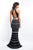 Blush - 11530 Two Piece High Halter Keyhole Gown In Black and Multi-Color