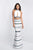 Blush - 11530 Two Piece High Halter Keyhole Gown In White and Multi-Color