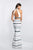 Blush - 11530 Two Piece High Halter Keyhole Gown In White and Multi-Color