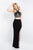 Blush - 11531 Two-Piece Halter Crisscrossed Cutout Bodice Gown In Black