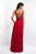 Blush - 11535 Adorned Bodice Bateau A-Line Gown In Red