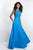 Blush - 11535 Adorned Bodice Bateau A-Line Gown In Blue