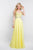 Blush - 11537 Crystal Adorned Flowing Chiffon Gown In Yellow