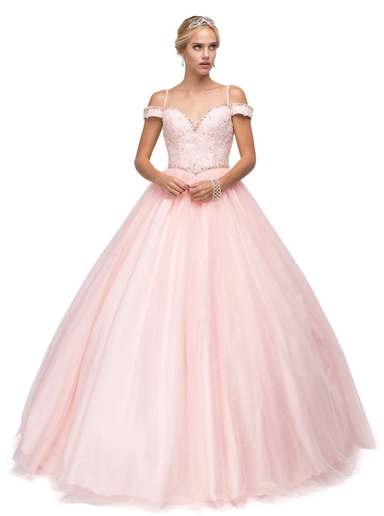Dancing Queen - 1154 Fabulous Off-Shoulder Beaded Quinceanera Gown