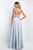 Blush - 11541 Adorned Illusion Halter Silky Crepe Gown In Gray