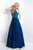 Blush - 11541 Adorned Illusion Halter Silky Crepe Gown In Blue and Green