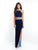 Blush - 11543 Embroidered Lace Halter Two Piece Gown In Blue