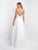 Blush - 11546 Sequined Plunging Chiffon Evening Dress In White and Neutral
