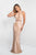 Blush - 11548 Illusion Panel Sleeveless Sheath Gown In Gold