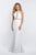 Blush - 11548 Illusion Panel Sleeveless Sheath Gown In Silver