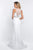 Blush - 11548 Illusion Panel Sleeveless Sheath Gown In Silver