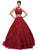 Dancing Queen - 1155 Two-Piece Sequined Floral Quinceanera Gown in Red