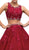 Dancing Queen - 1155 Two-Piece Sequined Floral Quinceanera Gown in Red