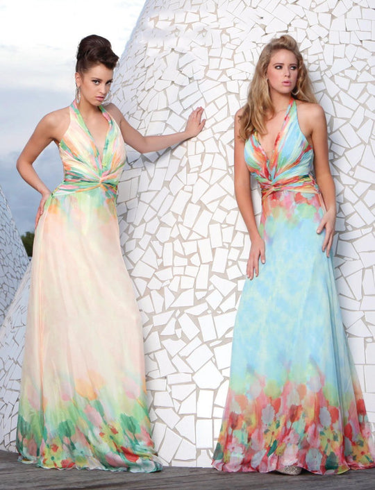 La Gala Prom by Mon Cheri - 115519 Long Dress In Blue Multicolor